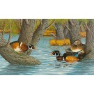 “The Contest”(Wood ducks in spring)-Copyright 1984 - 15 x 25
